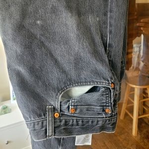 Black button fly jeans